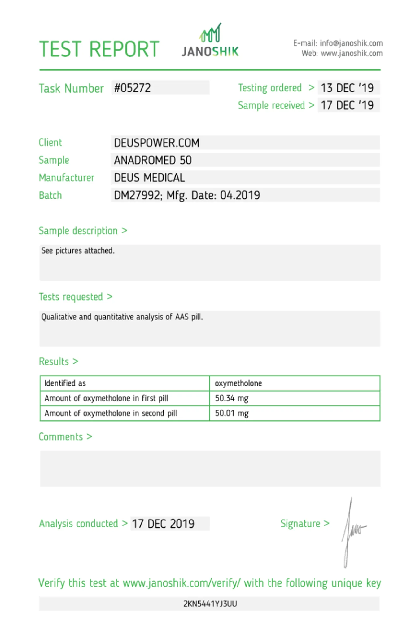 ANADROMED 50 (Oxymetholone), Deus Medical, koop steroïden online - helixamed.com