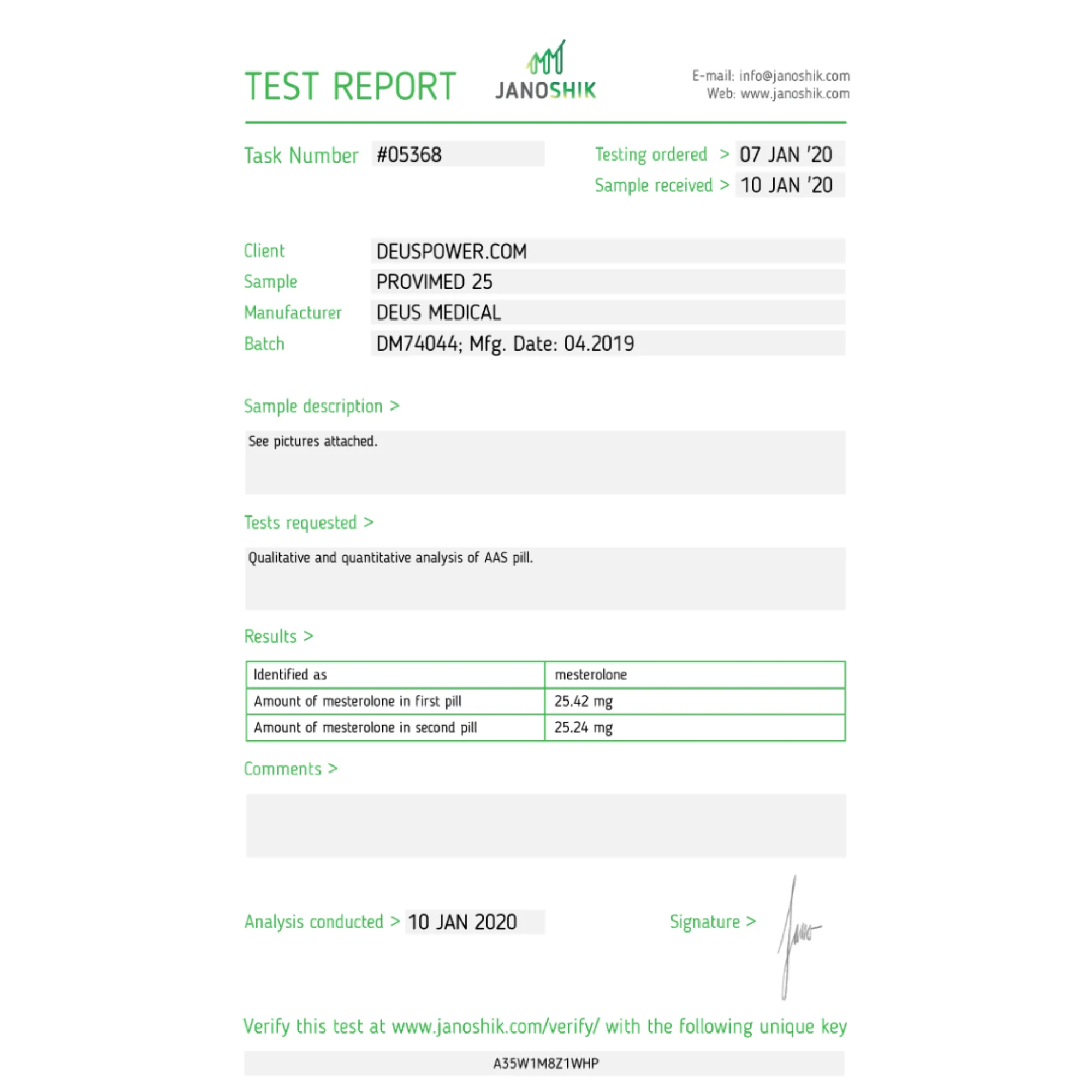 PROVIMED 25 (Mesterolone), Deus Medical, Buy Steroids Online - helixamed.com