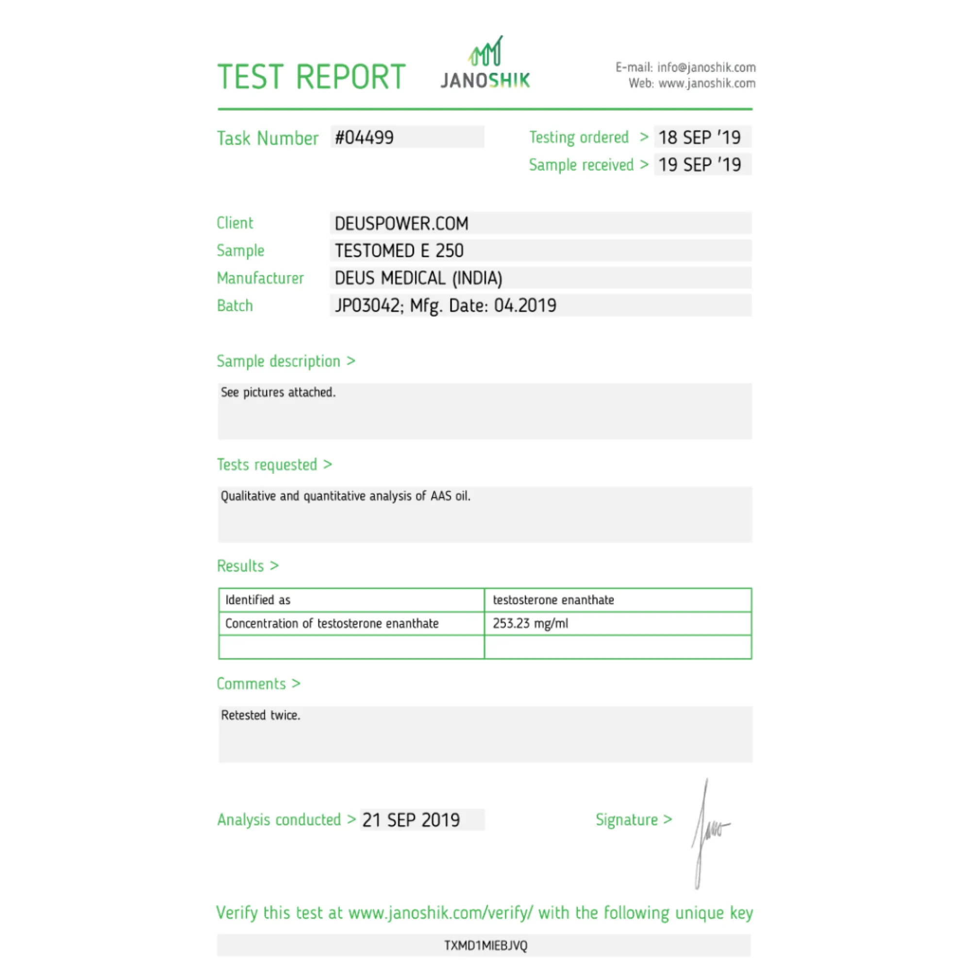 TESTOMED E 250 (Testosteron ENANTAAT), Deus Medical, koop steroïden online - helixamed.com