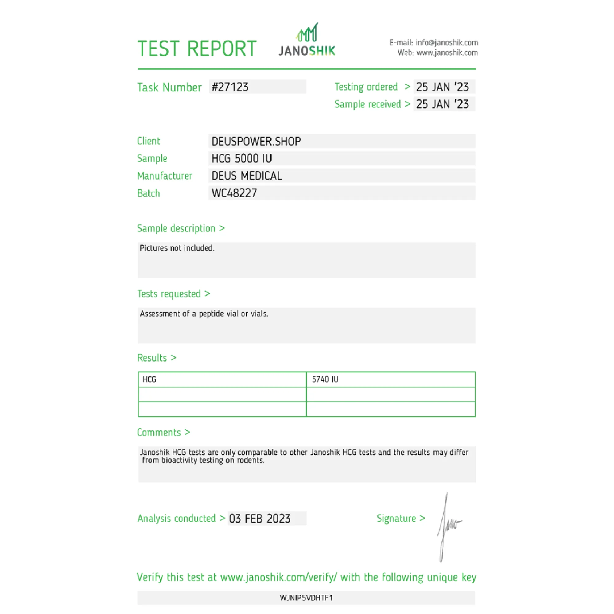 HCG (Human Chorionic Gonadotropin), Deus Medical, Köp steroider online - www.deuspowershop.net