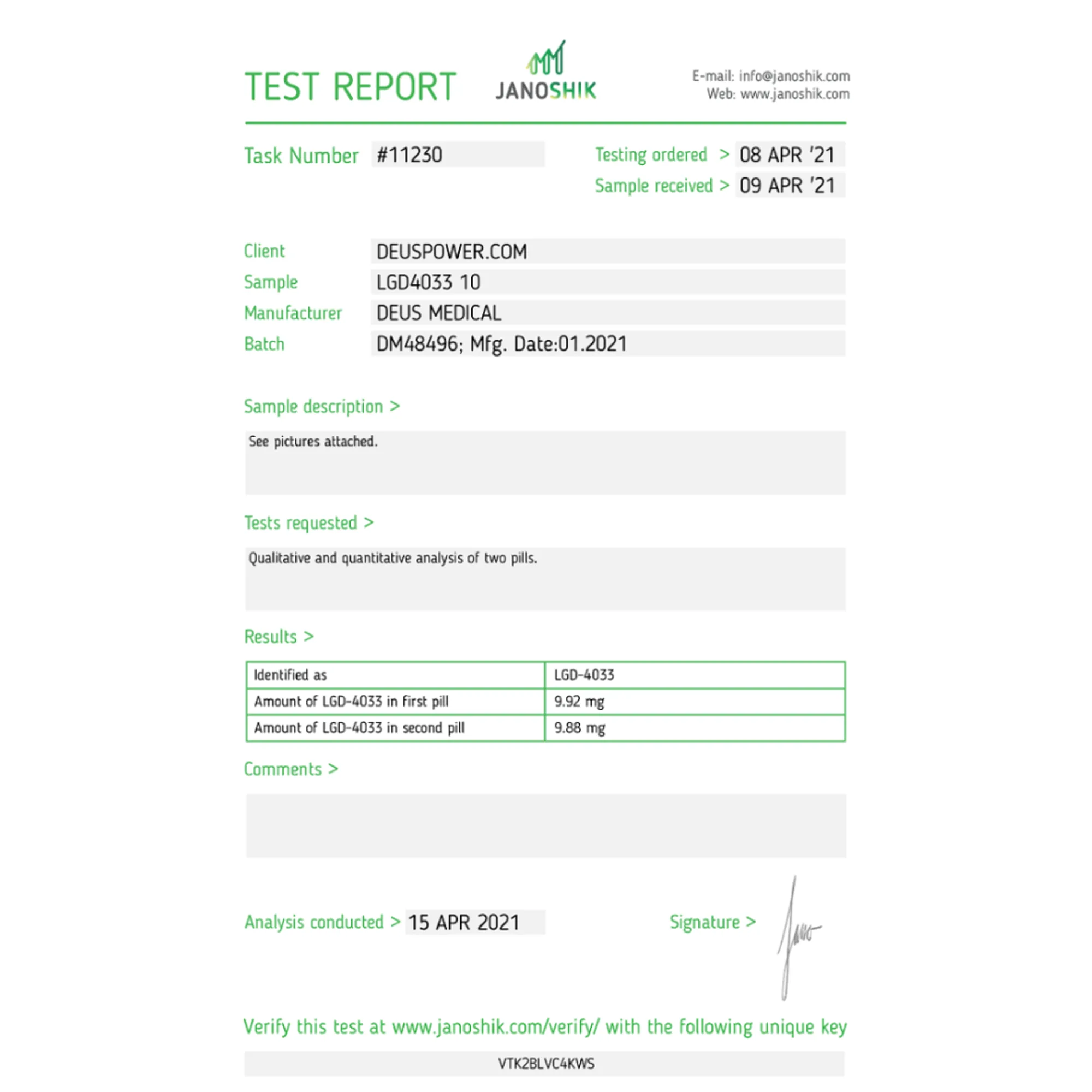 LGD4033 (Ligandrol) 10mg tablets by Deus Medical on DeusPower Shop