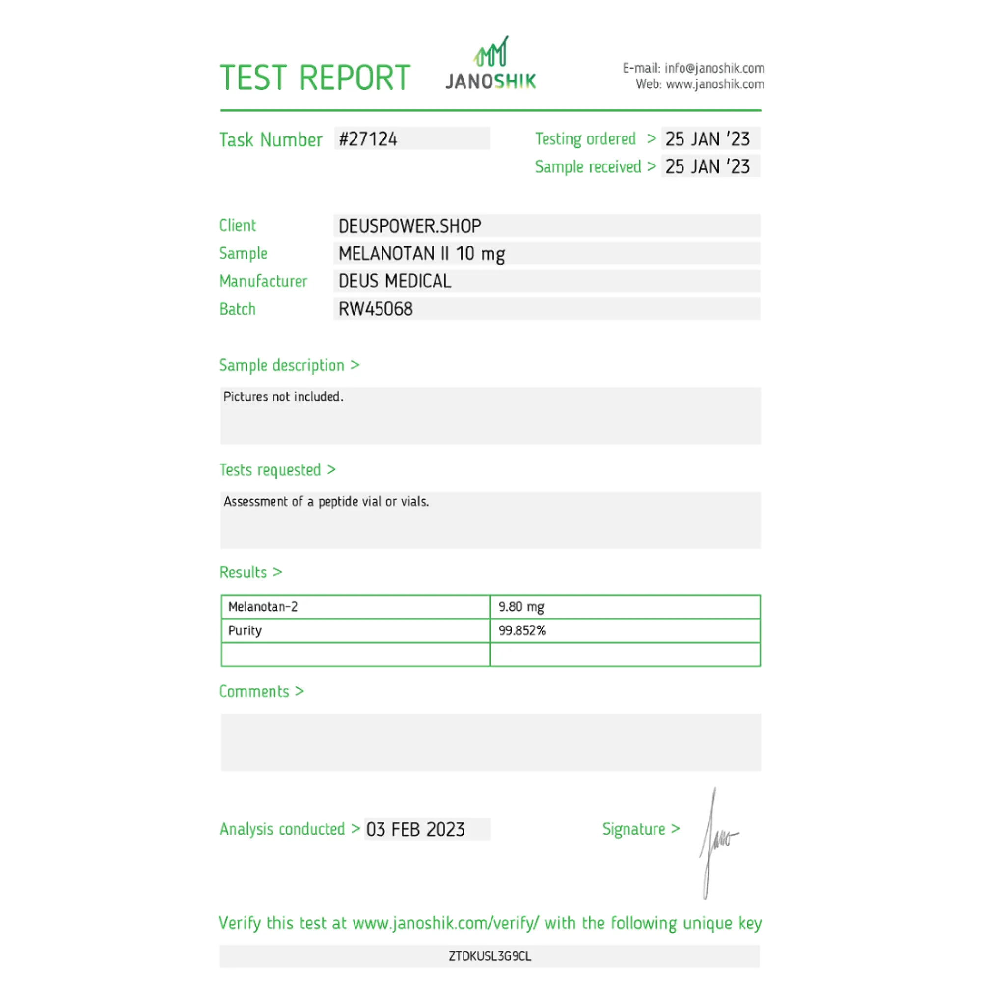 MELANOTAN II (Melanotan II Peptide Hormone), Deus Medical, Buy Steroids Online - www.deuspowershop.net