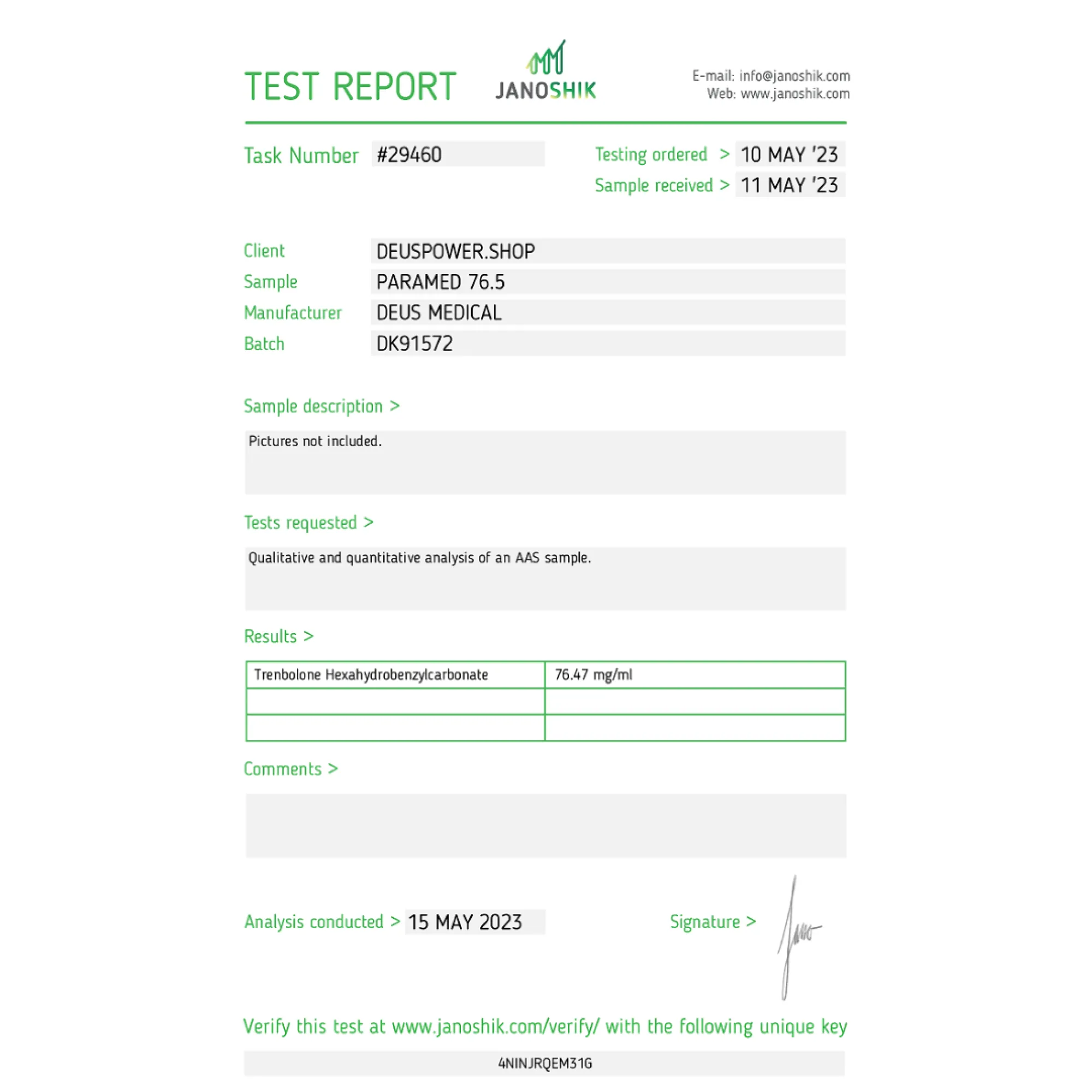 PARAMED 76.5 (Trenbolon Hexahydrobenzylcarbonate), Deus Medical, Koupit steroidy online - www.deuspowershop.net