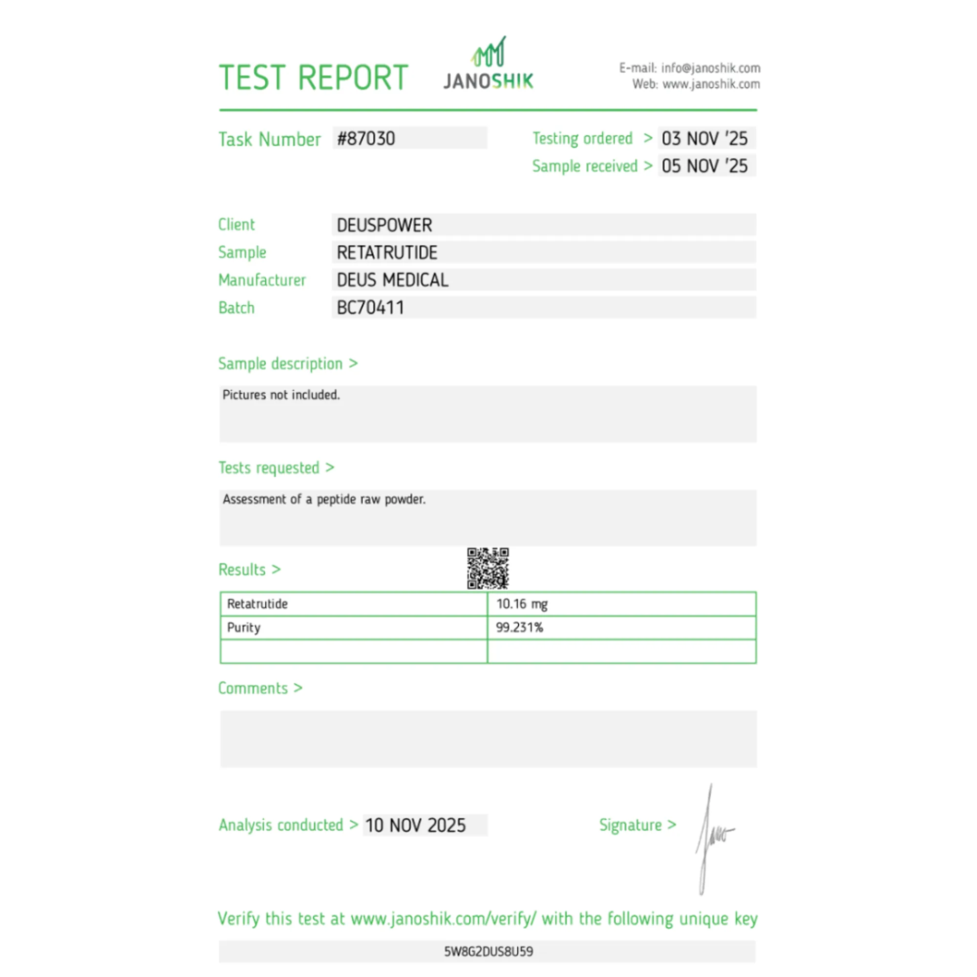 RETATRUTIDE 10mg (GLP-1, GIP & Glucagon Triple Receptor Agonist), Deus Medical, Buy Peptides Online – www.deuspowershop.net
