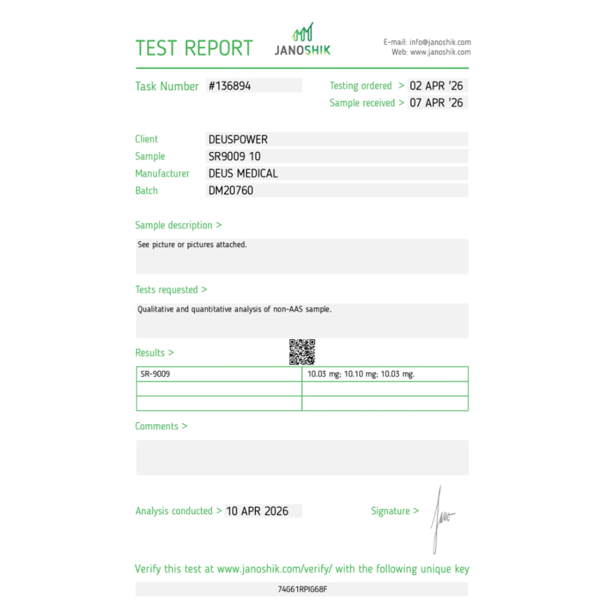 SR9009 10 (Stenabolic), Deus Medical, Buy Steroids Online - www.deuspowershop.net