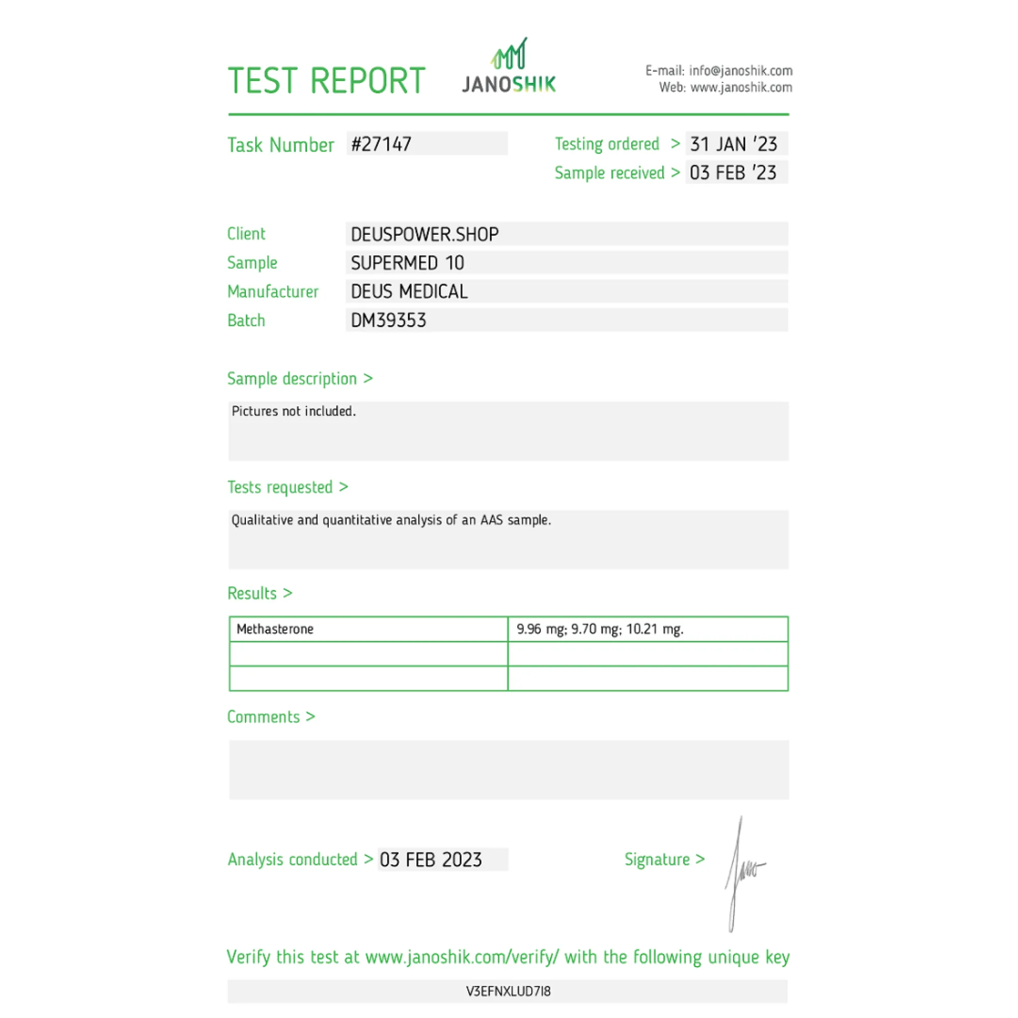 SUPERMED 10 (Methyldrostanolone), Deus Medical, Buy Steroids Online - www.deuspowershop.net
