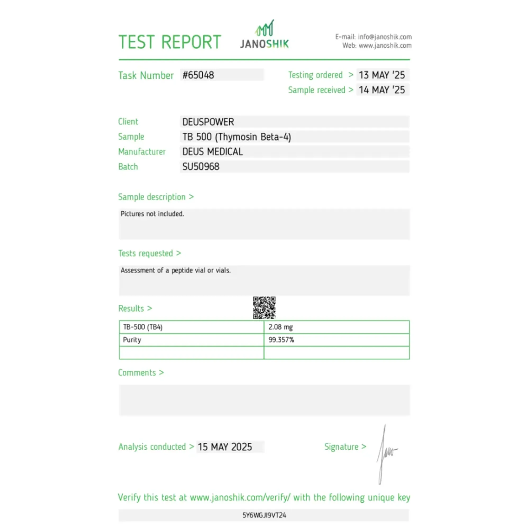 TB-500 (Thymosin Beta-4), Deus Medical, Buy Steroids Online - www.deuspowershop.net