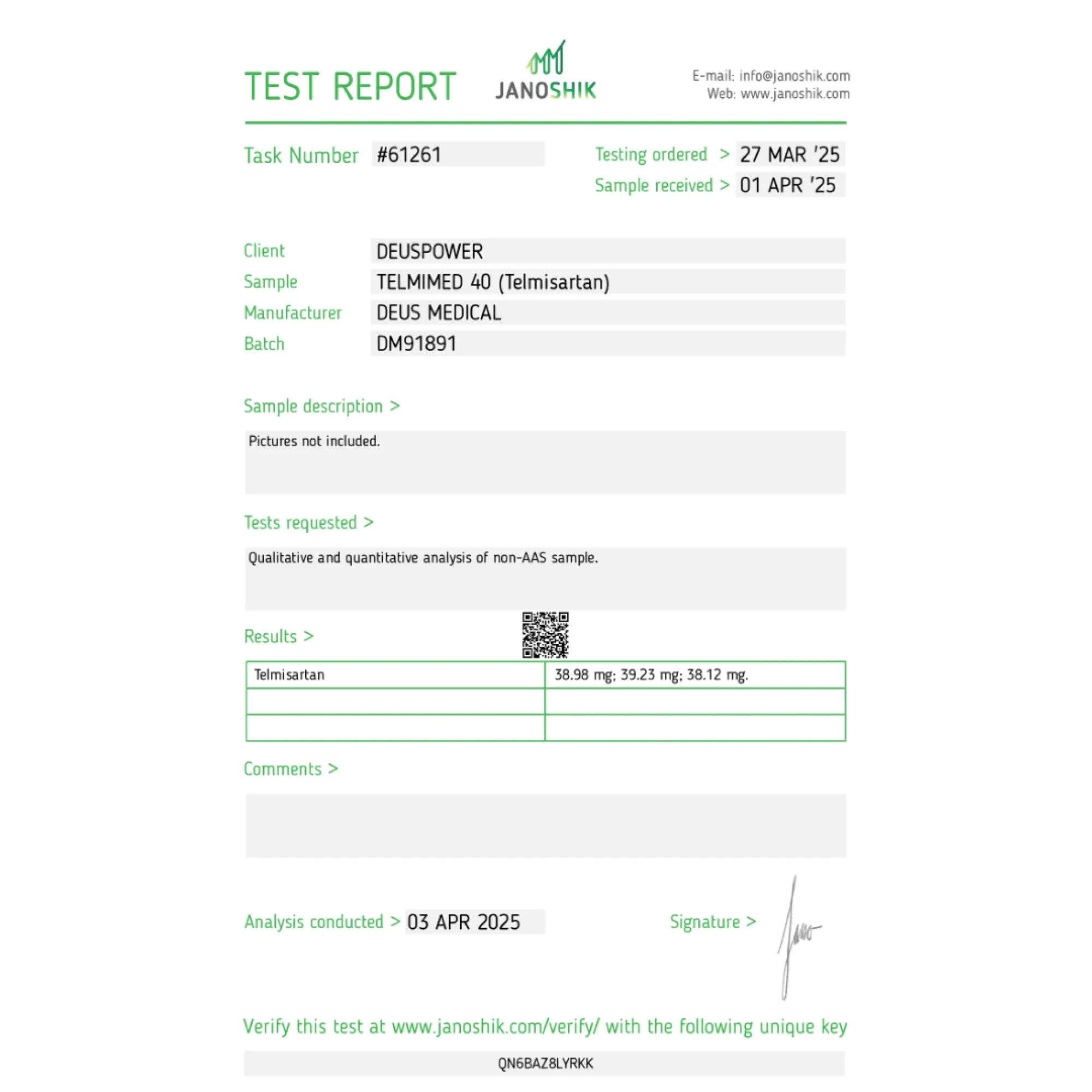 TELMIMED 40 (Telmisartan), Deus Medical, Buy Steroids Online - www.deuspowershop.net