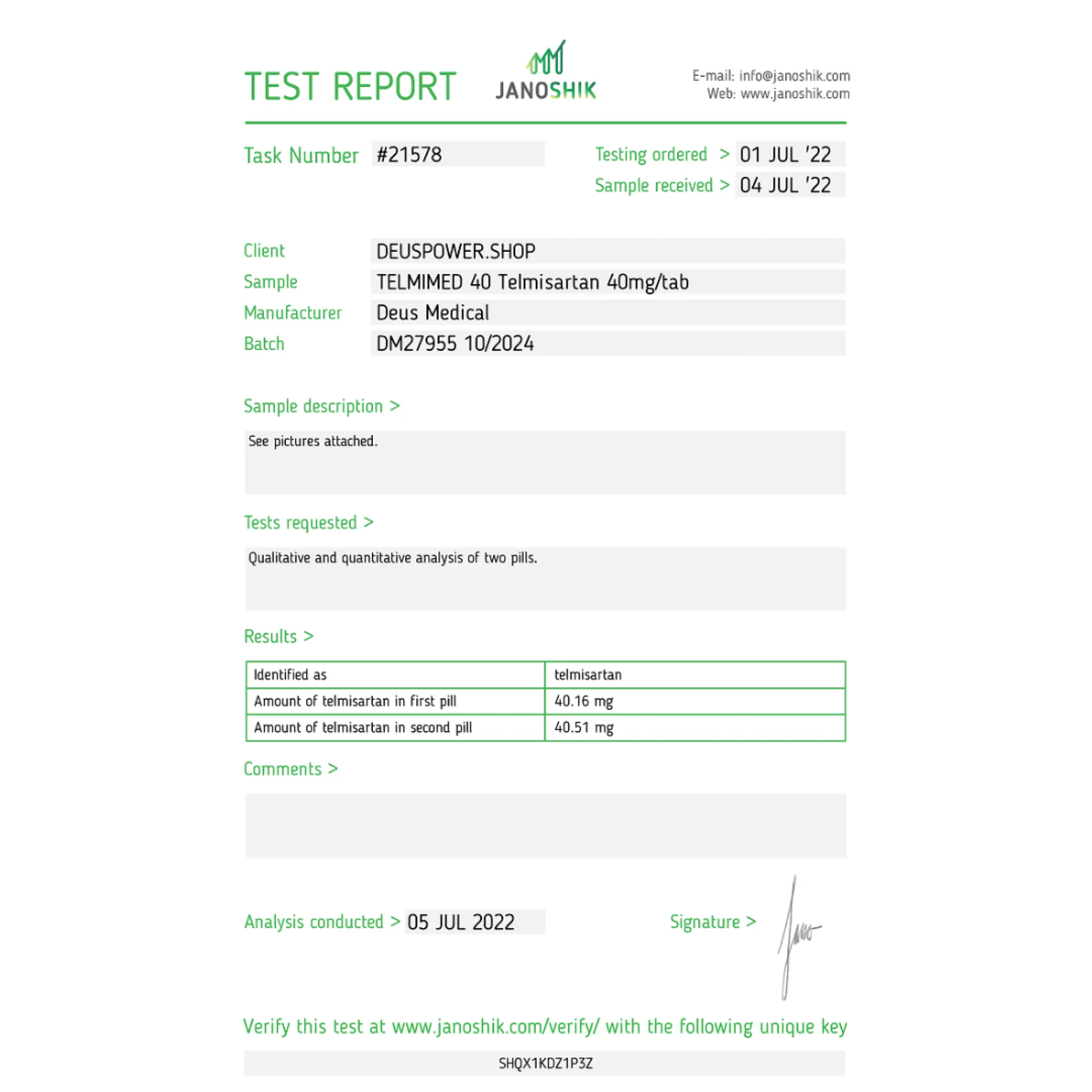 TELMIMED 40 (Telmisartan), Deus Medical, Buy Steroids Online - www.deuspowershop.net