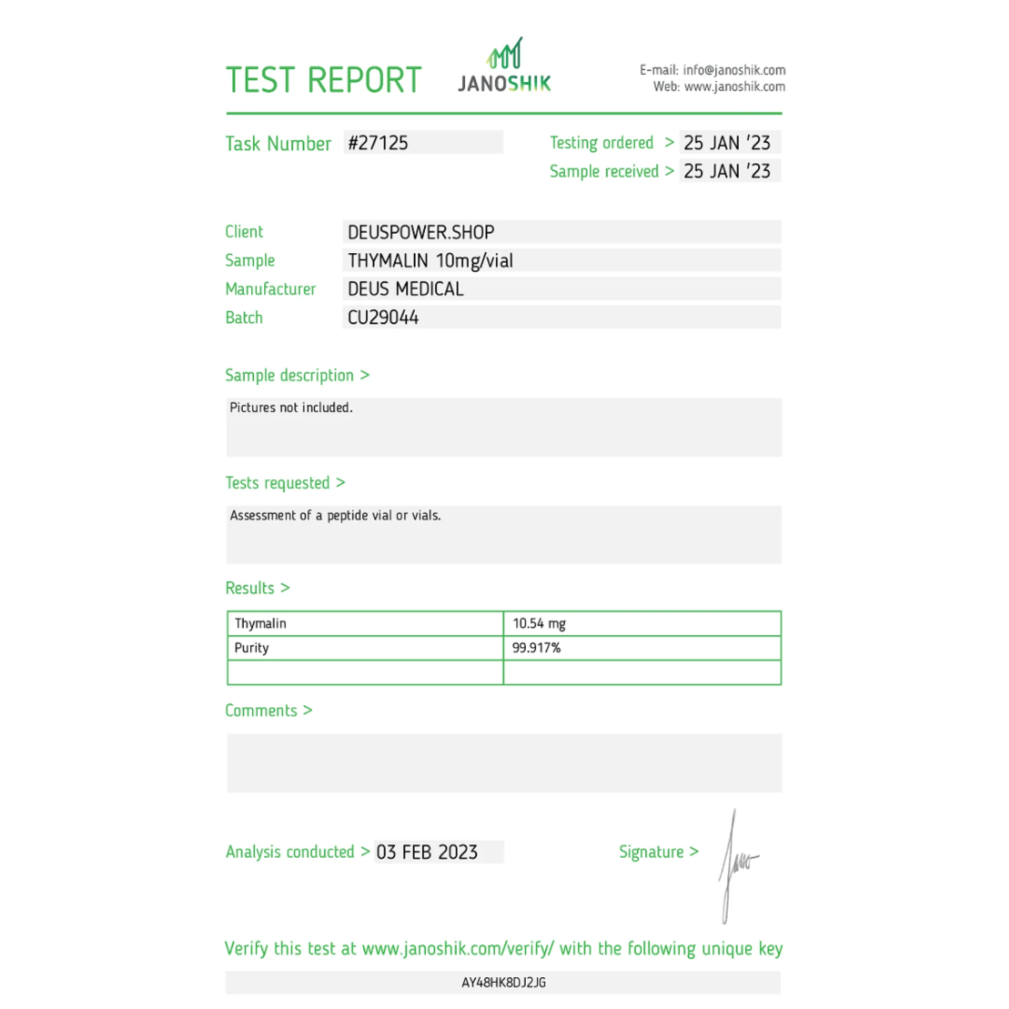 THYMALIN (Thymic Factor), Deus Medical, Koupit steroidy online - www.deuspowershop.net