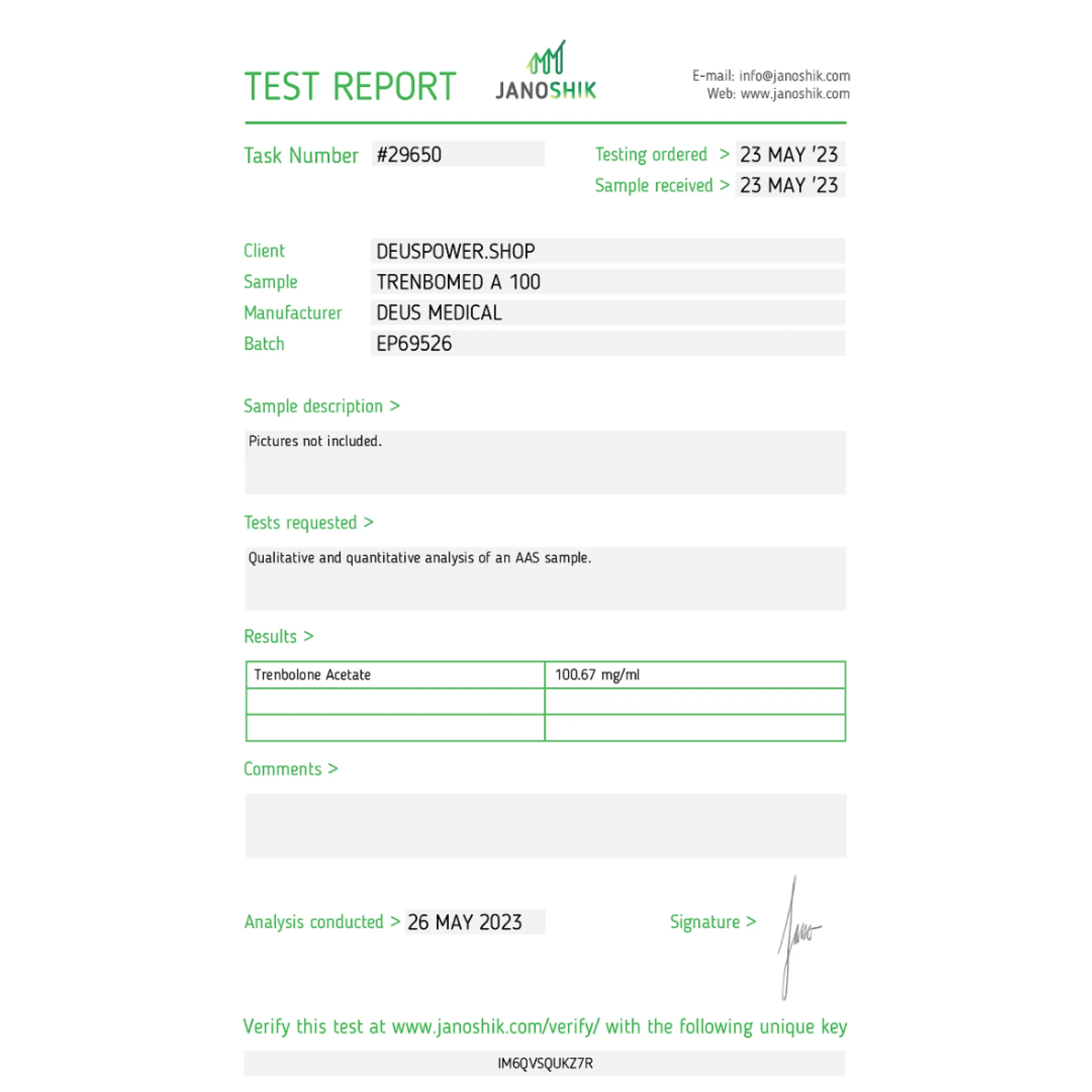 TRENBOMED A 100 (Trenbolone Acetate) injectable ampoules, Deus Medical