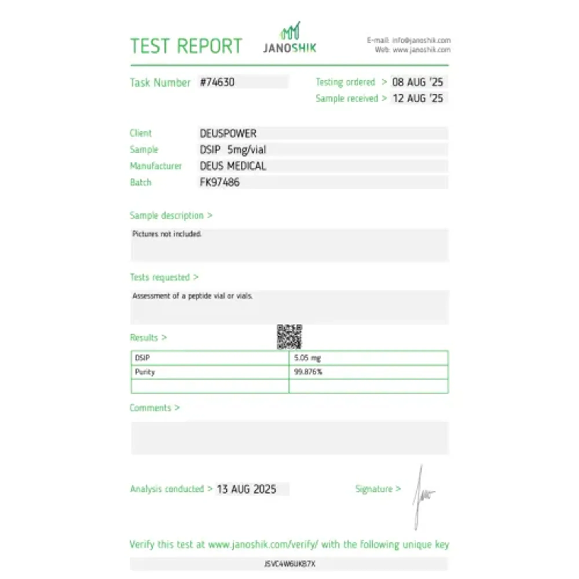 DSIP (Peptide Induisant le Sommeil Delta), Deus Medical, Acheter des stéroïdes en ligne - www.deuspowershop.net