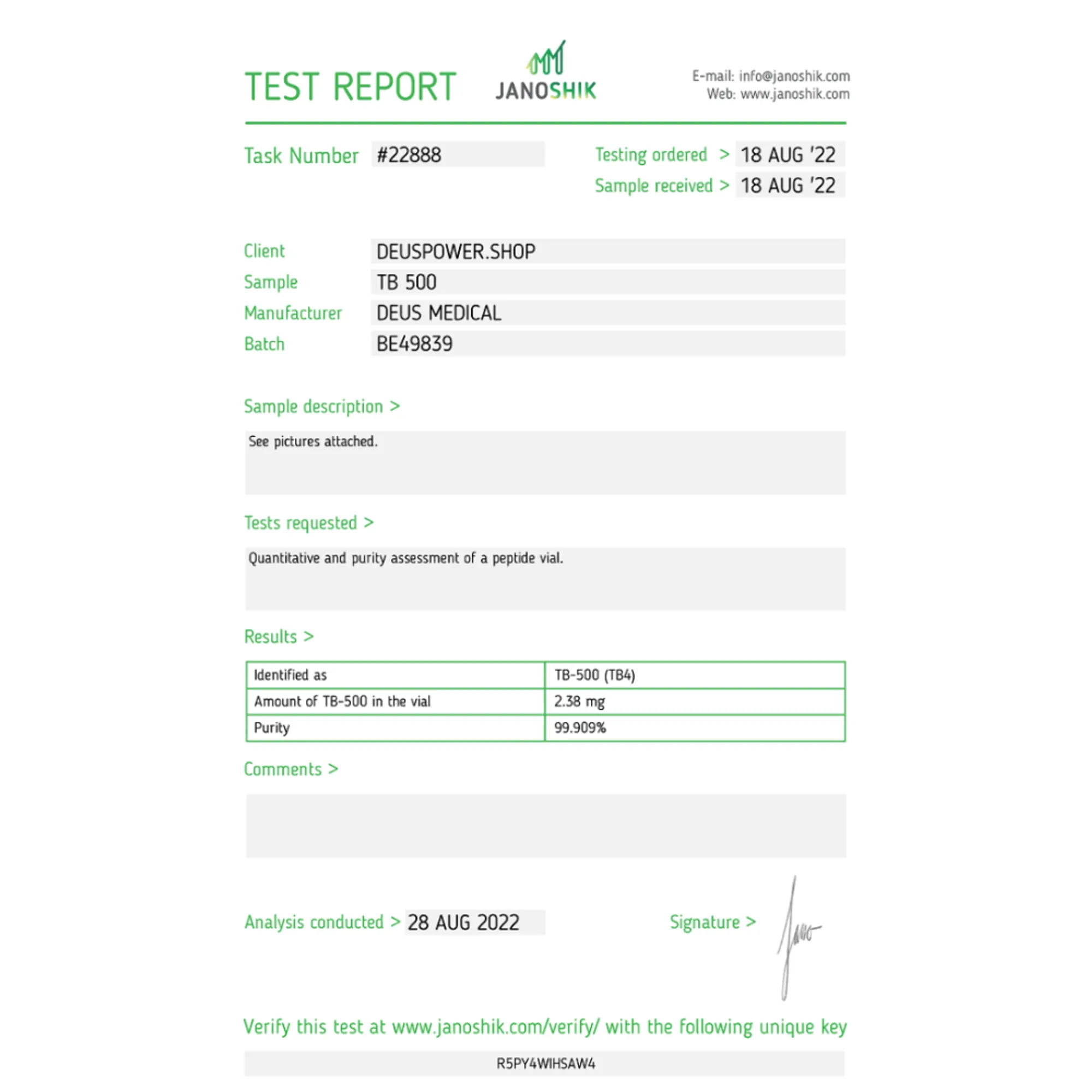 TB-500 (Thymosin Beta-4), Deus Medical, Buy Steroids Online - www.deuspowershop.net