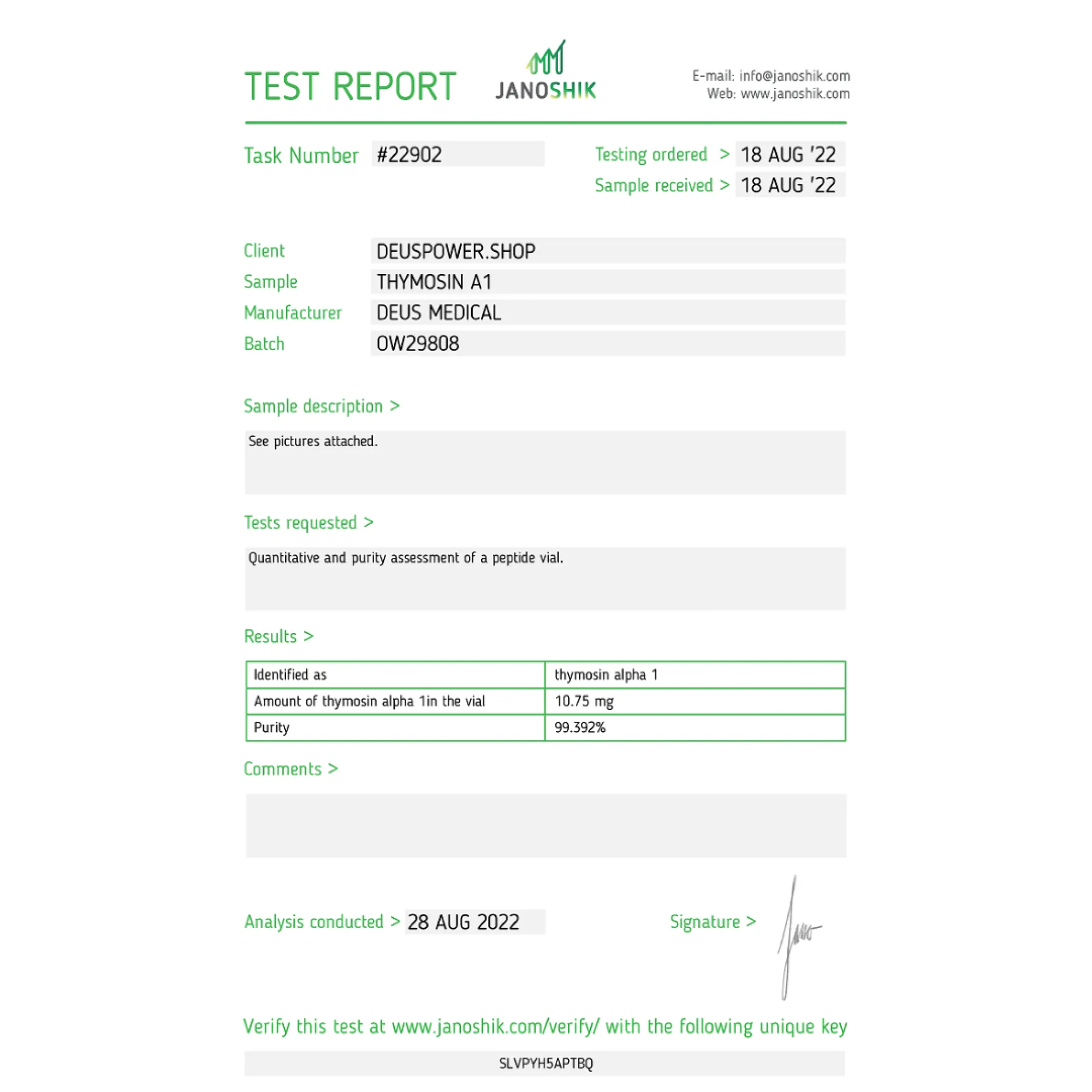 THYMOSIN Α1 (Thymosin Alpha-1), Deus Medical, köp steroider online - www.deuspowershop.net