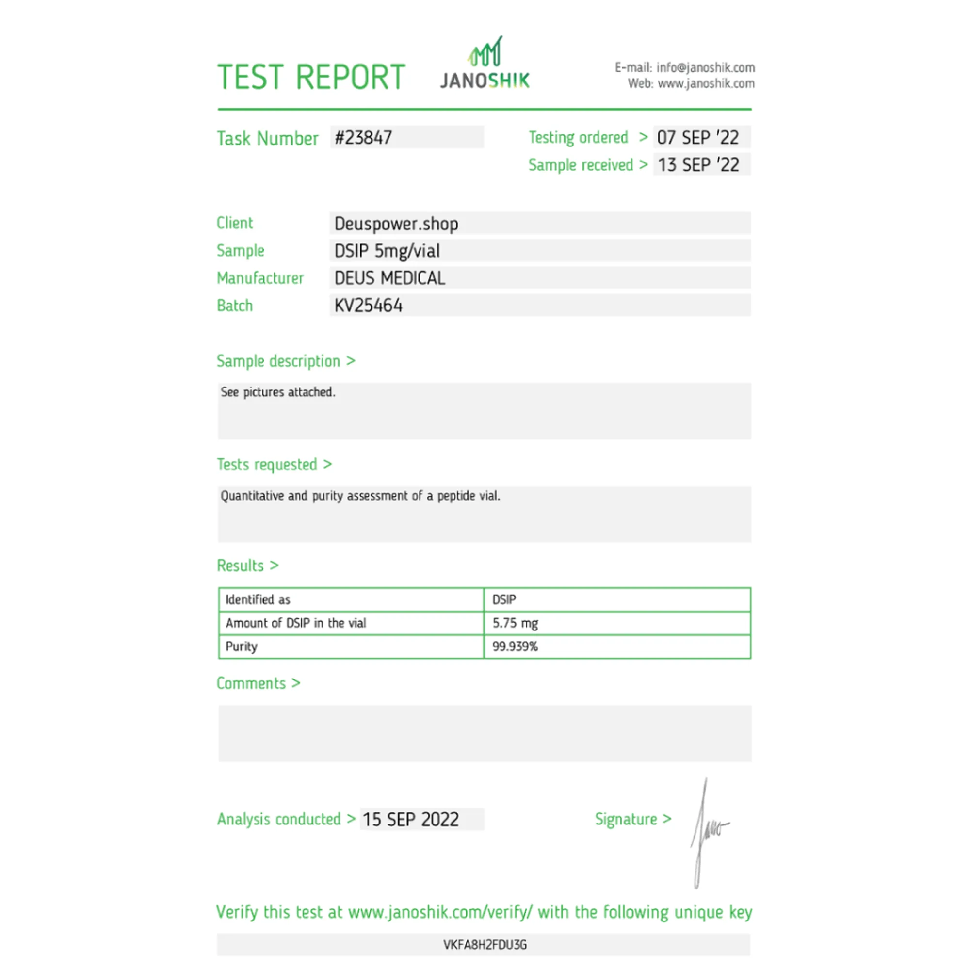 DSIP (Peptide Induisant le Sommeil Delta), Deus Medical, Acheter des stéroïdes en ligne - www.deuspowershop.net